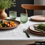 Home 19 양식용 그릇과 플레이팅 팁 - A rustic Mediterranean dining table setting featuring handmade matte ceramic plates in earthy tones ...